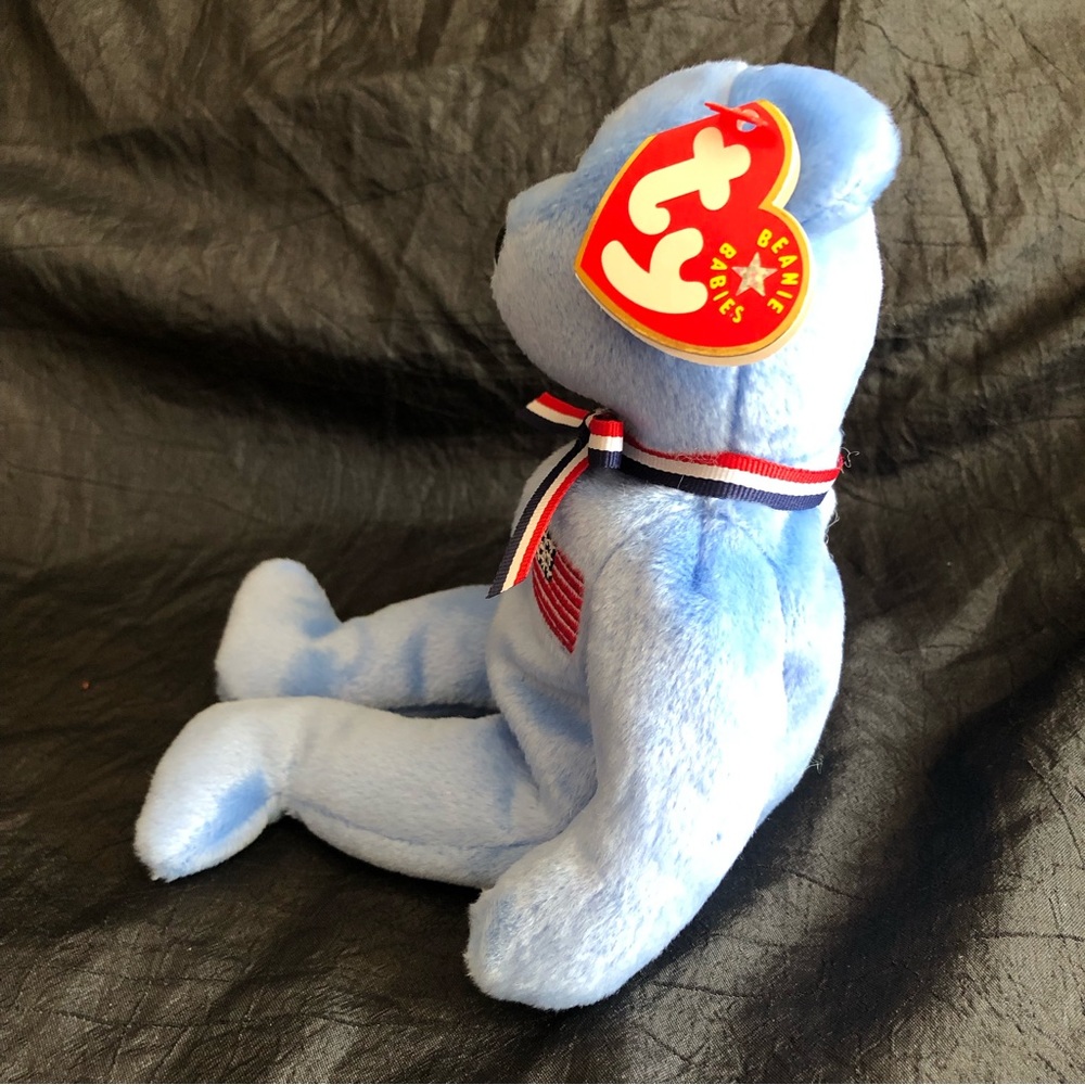 2001 Ty Beanie Baby America Commemorative Blue Patriotic September 11th Bear nwt - Picture 5 of 10